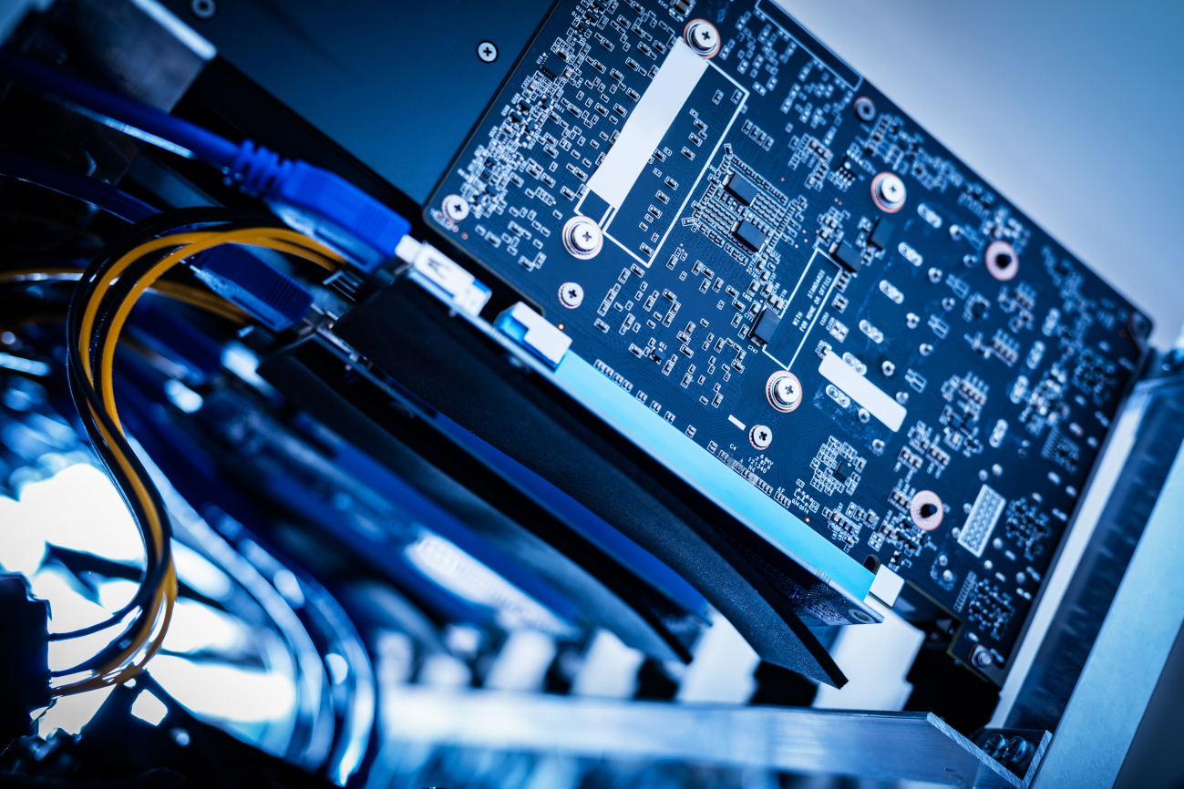 Close-up of electronics inside an advanced instrument